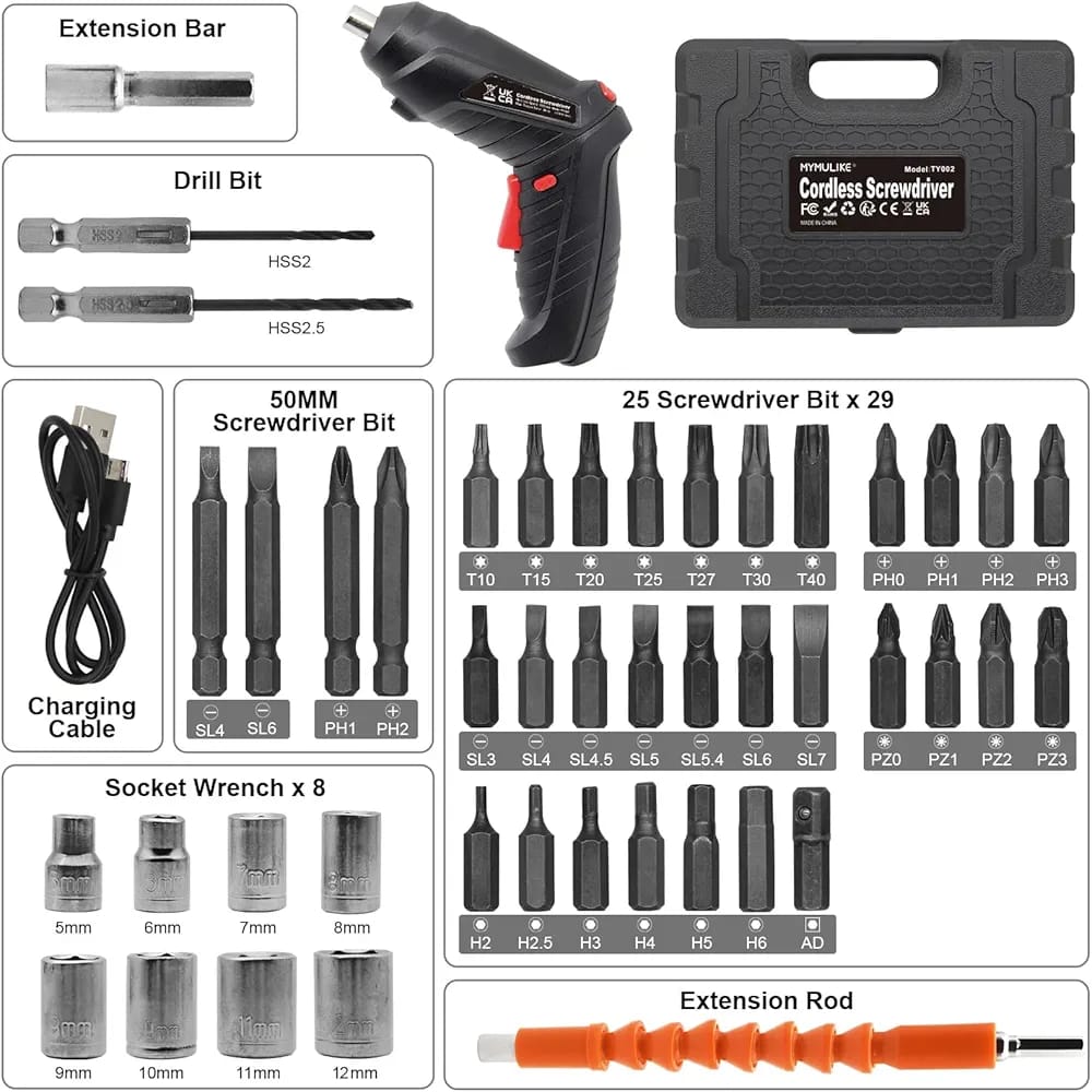 Portable Cordless USB Charging Mini Electric Screwdriver Automatic Screwdriver Hand Drill Wrench Electric Tools