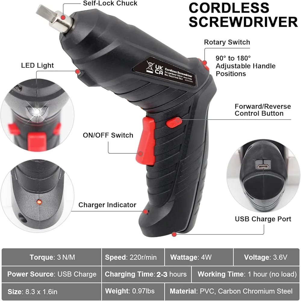 Portable Cordless USB Charging Mini Electric Screwdriver Automatic Screwdriver Hand Drill Wrench Electric Tools