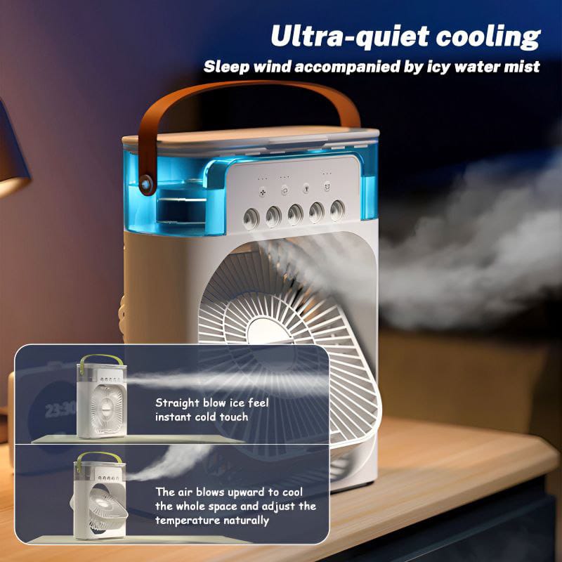 4-In-1 Multi-Functional PortableAir HumidifierCooling USB FanWith 7-Color Night light
