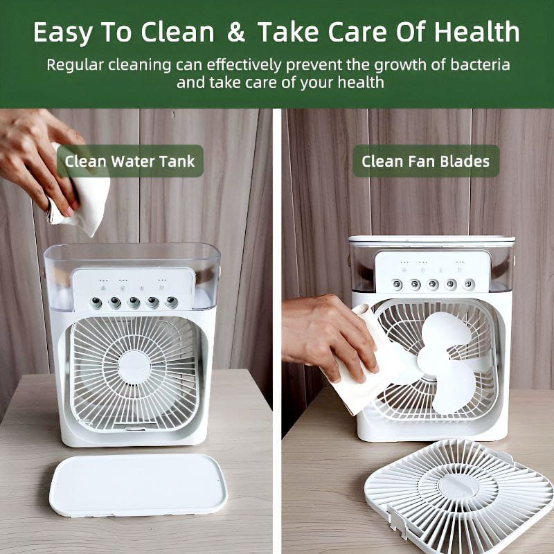 4-In-1 Multi-Functional PortableAir HumidifierCooling USB FanWith 7-Color Night light