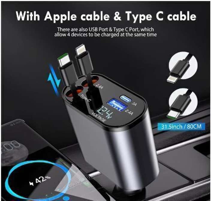 120 volt car retractable charger