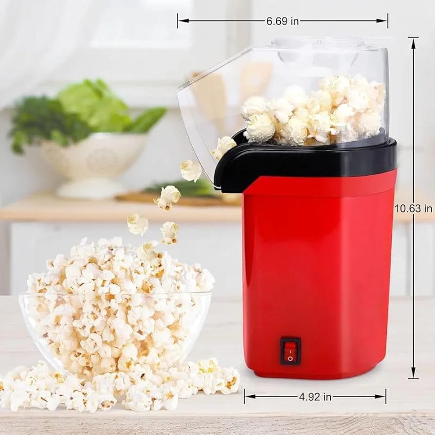 Electric Popcorn Maker Machine Snack Maker Hot Air Popcorn With Measuring Cup