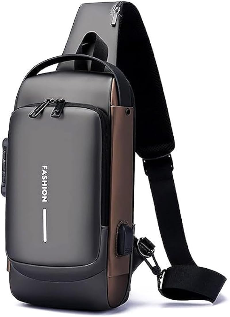 Sling Bag For Men CrossBody Backpack For Men Women, Anti-Theft Chest Bag With USB Charging Port,Messenger Bags, Waterproof Casual Shoulder Bag